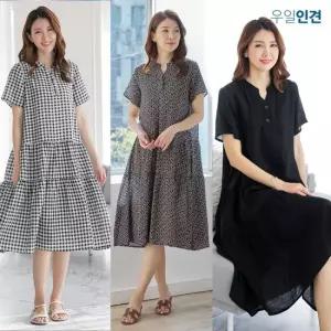 [우일인견]여성 여름 데일리룩 쿨링 인견 캉캉원피스 빅사이즈