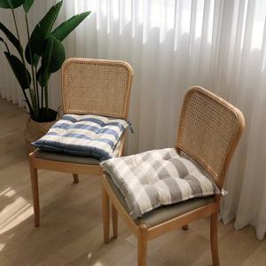 오가닉 순면 식탁 의자방석 학교 컴퓨터 책상 학생  사각 원형 끈방석