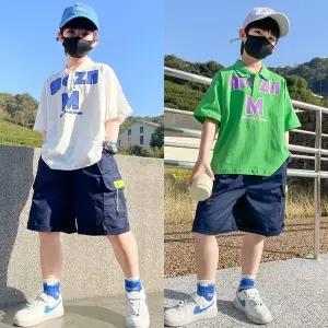 [삐삐네옷가게] 남아 주니어 썸머엠카고 여름 카라반팔 셔츠 카고반바지 상하