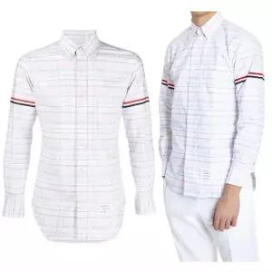 톰브라운 삼선 암밴드 체크 셔츠 MWL150A F0182 680