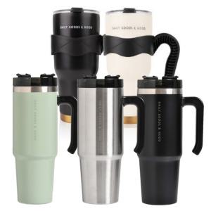 대용량 1리터텀블러 수분충전 보온보냉 커피카페 휴대용 스텐 리유저블 머그컵 ,파스텔900ml 각인텀블러 제작