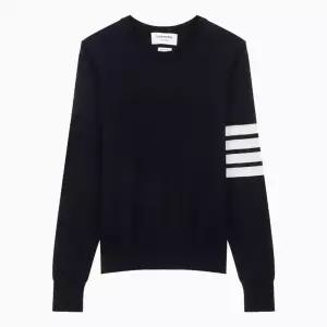 25FW 톰브라운 사선 완장 네이비 여성 메리노 울 니트탑 FKA280A Y1014 415