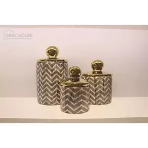 [텐바이텐]골드뚜껑 헤링본 도자기 장식품 고급 호텔 갤러리 고급스러운 장식함