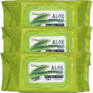 3개/프로랑스 알로에 딥 클렌징 티슈 100매/알로에 베라잎 추출물 함유