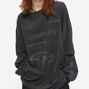 FEARLESS 레이어드 피그먼트 롱슬리브 스모크블랙