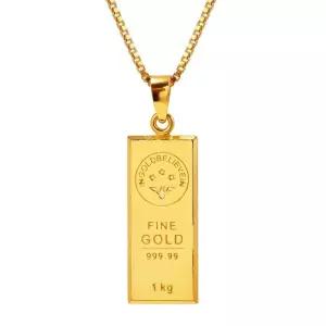 갤러리아 여자 순금 목걸이 유광 골드바 24K 37.5g 18K장식