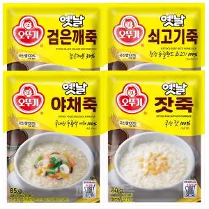 오뚜기 옛날 죽 3인분 4종 세트(잣죽, 검은깨죽, 쇠고기죽, 야채죽)