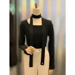 [갤러리아] ab.f.z 스퀘어넥 리본 밸트셋업 슬림 골지니트 ACY5QW31G1