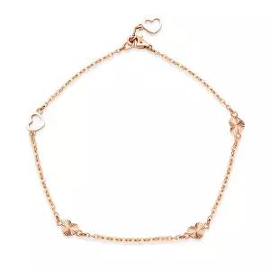 [비앤비골드] 14K 샤인컷팅 하트 장식 체인발찌 NPA40212