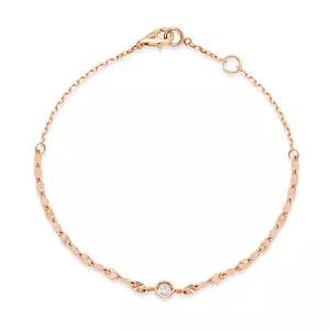 [비앤비골드] 18K 큐브체인 화이트 큐빅 아레스 팔찌 NPB40197