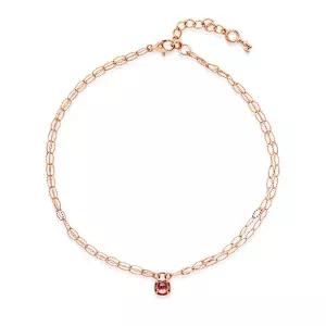 [비앤비골드] 14K 투어멀린 자물쇠 두줄 레이어드 체인발찌 NPA40211