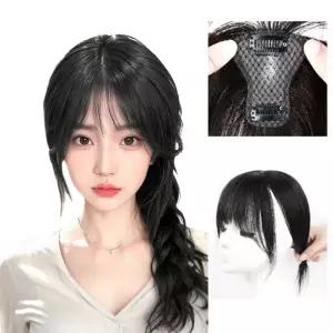 지비킹 여자 정수리 앞머리 가르마 100%인모가발 여자 부분가발