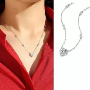 [셀러허브]여자 실버체인 데이트룩 큐빅포인트 목걸이 (S19286352)