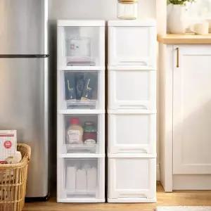 모던 4단 슬림 서랍장 플라스틱 수납장 틈새 옷장 주방 정리함 220