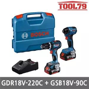 보쉬 GDR18V-220C+GSB18V-90C 충전콤보세트 18V 5.0Ah 임팩 콤보 무선 브러쉬리스