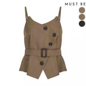 벨티드 랩 뷔스티에 탑