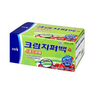 크린?  대용량 이중 지퍼백 18cmx20cm 소 150매 밀폐력