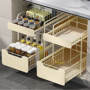 2단 싱크대 주방선반 슬라이딩 양념통 선반 레일 양념장 하부장 정리 조미료 수납