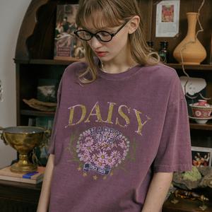 데이지 피그먼트 반팔티 애쉬퍼플