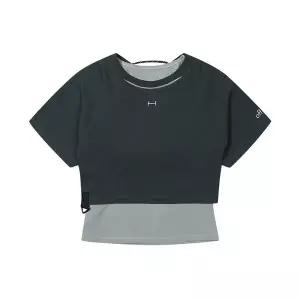 [오프로드][OFFROAD] 여성 백오픈 크롭 티셔츠 (다크 그린)_5L45316