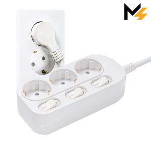 몬스터탭 슬림플러그 국산 개별 3구 멀티탭 5M 납작 플러그 과부하차단 절전 스위치