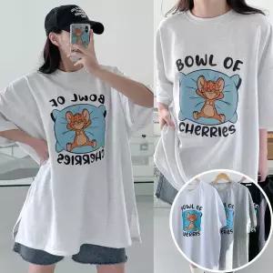 찍찍 박스 여성 오버핏 반팔 티셔츠 (3컬러) 박스티 빅사이즈