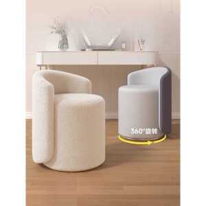 화장대 스튤 낮은 메이크업 원형 360도 회전 구름 인테리어 카페 부클레 등받이화장대의자 원형 의자