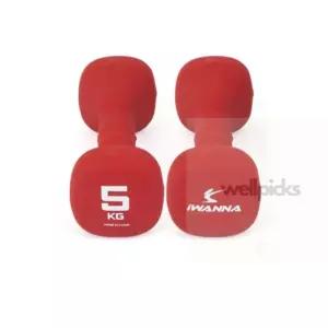 웰픽스 아이워너 네오플랜 컬러 아령 5KG 레드 미용아령 예쁜덤벨 5KG덤벨