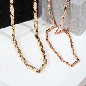 대나무 체인 컷팅 줄 목걸이 1D 커플 여자 레이어드 꼬임 글램 선물 14K 18K 남자