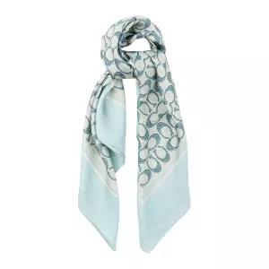 코치 텍스쳐드 시그니처 프린트 실크 스카프 C2755 LIGHT BLUE