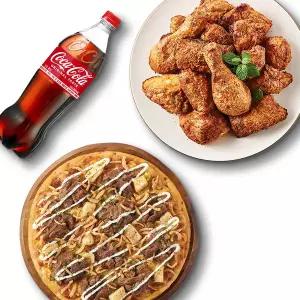 [굽네치킨]고추바사삭+갈비천왕플러스 피자+콜라1.25L