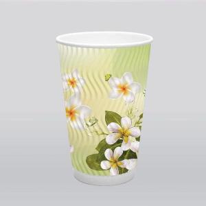 3중 단열 종이컵 쿨시리즈 플루메리아 12온스 1박스 (500개)