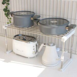 적층가능한 주방 냄비정리 선반-1단 너비높이조절