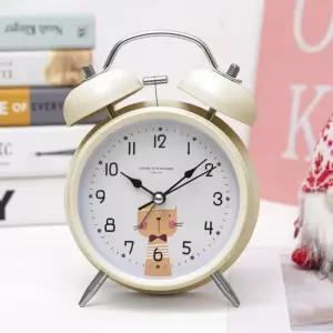 (아이보리) 무소음 탁상시계/자명종/탁상/여행용/알람/수험생/숫자/고급/탁상용/알람용/공부방/침실/가정용