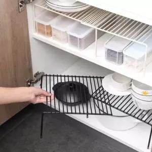 싱크대 정리 슬라이딩 선반 길이 조절 주방 선반 진열 싱크대정리선반 씽크대선반