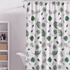 나뭇잎 패턴 샤워커튼 ( 150x180cm ) 욕조 가리개/샤워/칸막이/패브릭/커튼/샤워실/화장실/커텐/욕실/창문