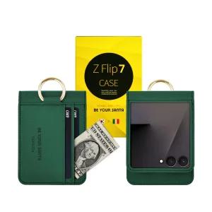 [비유어산타] 갤럭시 Z플립7 케이스 이태리 소재 힌지보호 카드수납 링 베네치아(카드포켓 2개)&나폴리(포켓없음)