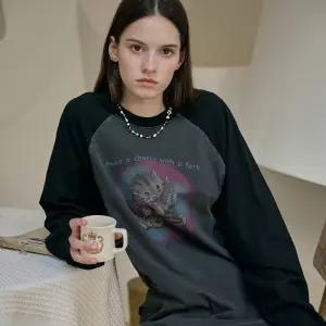 체리포크 레글런 피그먼트 롱슬리브 스모크블랙