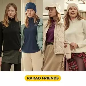 카카오프렌즈 여성 반집업 플리스 티셔츠