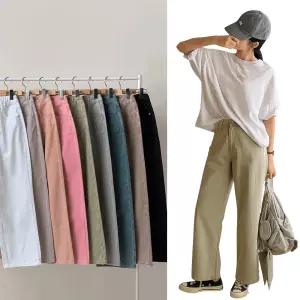 다올샵 여성 피그먼트 일자핏 팬츠 9컬러 S~3XL 2가지 선택기장 7001