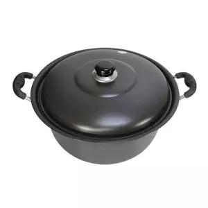 (42cm) 경질 국솥/냄비/대용량/곰국/업소용/곰솥/양수/탕냄비/식당/주방/감자탕/대형/블랙/국냄비/코팅