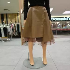 [에고이스트] 페이크 레더  밑단 시스루 스커트 ER4JS-900