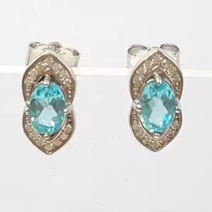 파라이바 블루토파즈 원석귀걸이240615-19