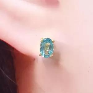 파라이바 블루토파즈 원석귀걸이240615-24