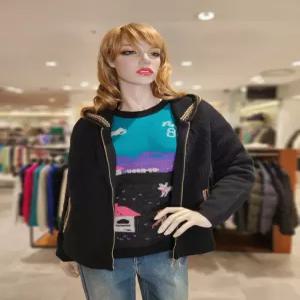 [베네통] 베네통 배색 후드단 집업가디건 BAKC59461