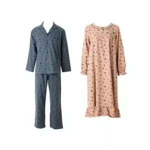 [갤러리아] [커플]면100% 약기모 고양이나염 파자마 원피스 세트(VPA4552M/GN_2C)