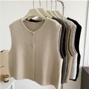 단추 니트 조끼 여성 봄 가을 레이어드 아우터 데일리 니트베스트