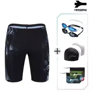 [롯데백화점]레노마 남성4부실내수영복수경수모세트 MS2F807SET_BK