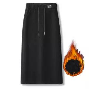 여성 여성 기모 가을 겨울 롱스커트 코듀로이 허리밴딩 여자 편한치마