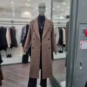 [시슬리]헤링본 테일러드 더블 롱 코트_(SACTC7561 멜란지브라운,멜란지그레이)